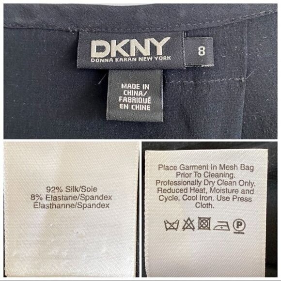 DKNY black silk tunic blouse, size 8 - Picture 9 of 11